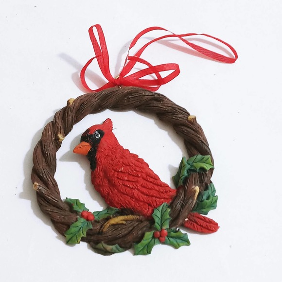 Vintage Christmas Cardinal Tree Ornament Holiday Red Bird Decoration (z) - Picture 1 of 3